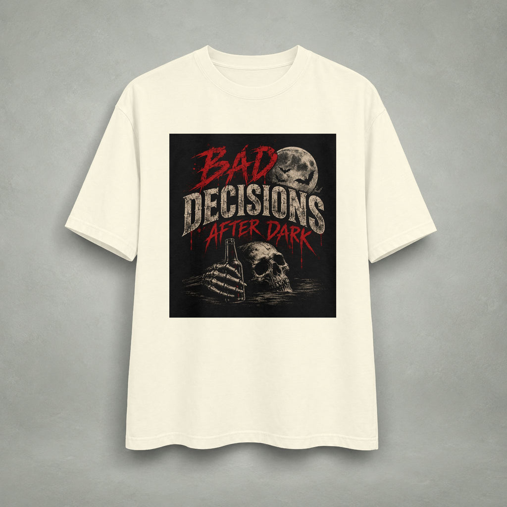 Bad Decisions After Dark T-shirt | Skull Moon Graphic Tee