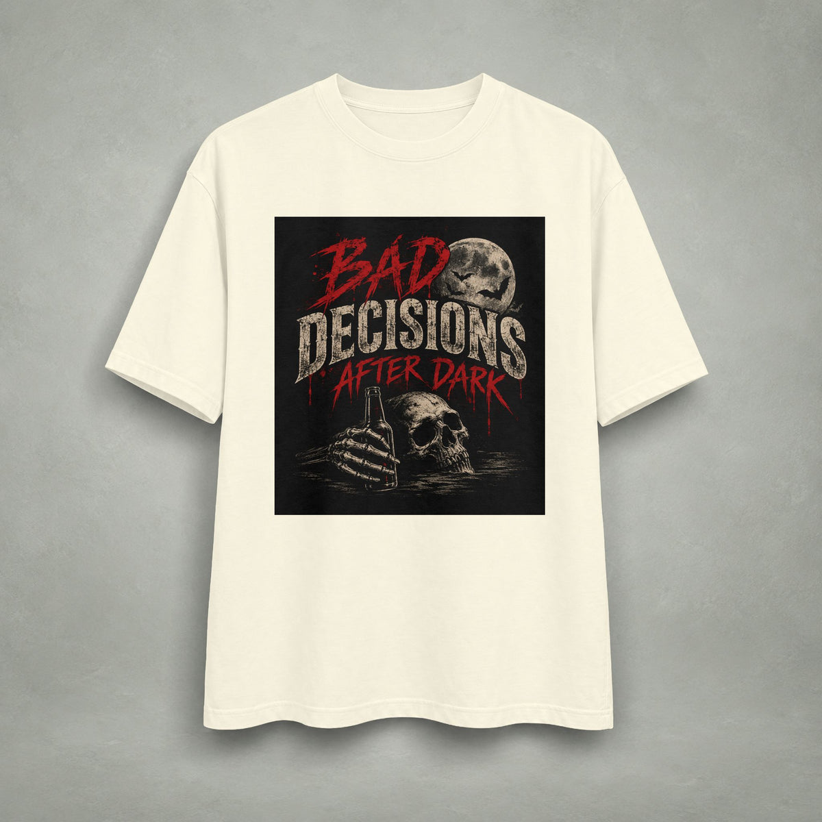 Bad Decisions After Dark T-shirt | Skull Moon Graphic Tee