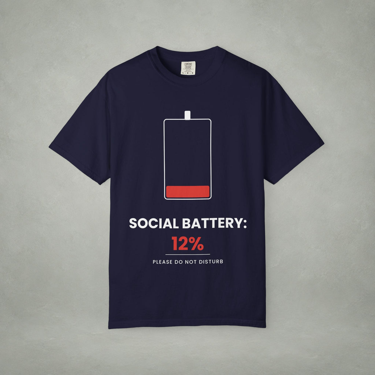 Social Battery 12% T-Shirt — Low Energy Graphic Tee