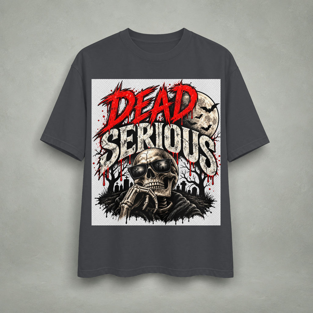 Dead Serious Skull T-Shirt — Gothic Horror Graphic Tee