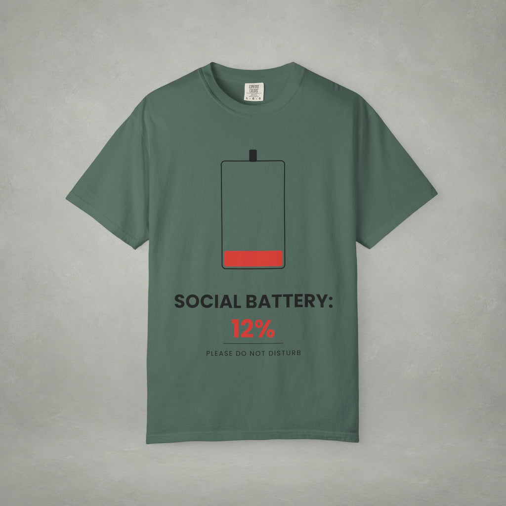 Social Battery 12% T-Shirt — Low Energy Graphic Tee