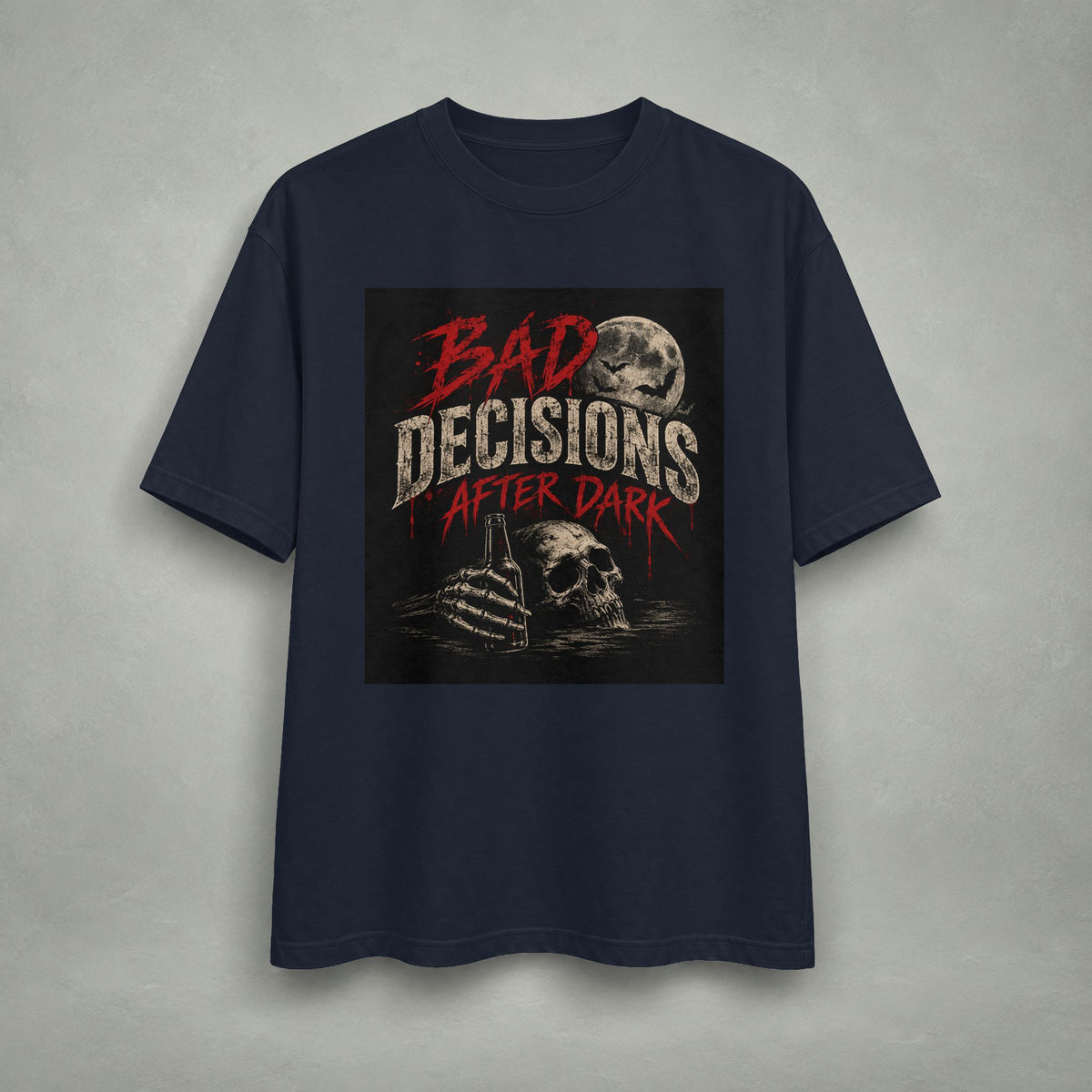 Bad Decisions After Dark T-shirt | Skull Moon Graphic Tee