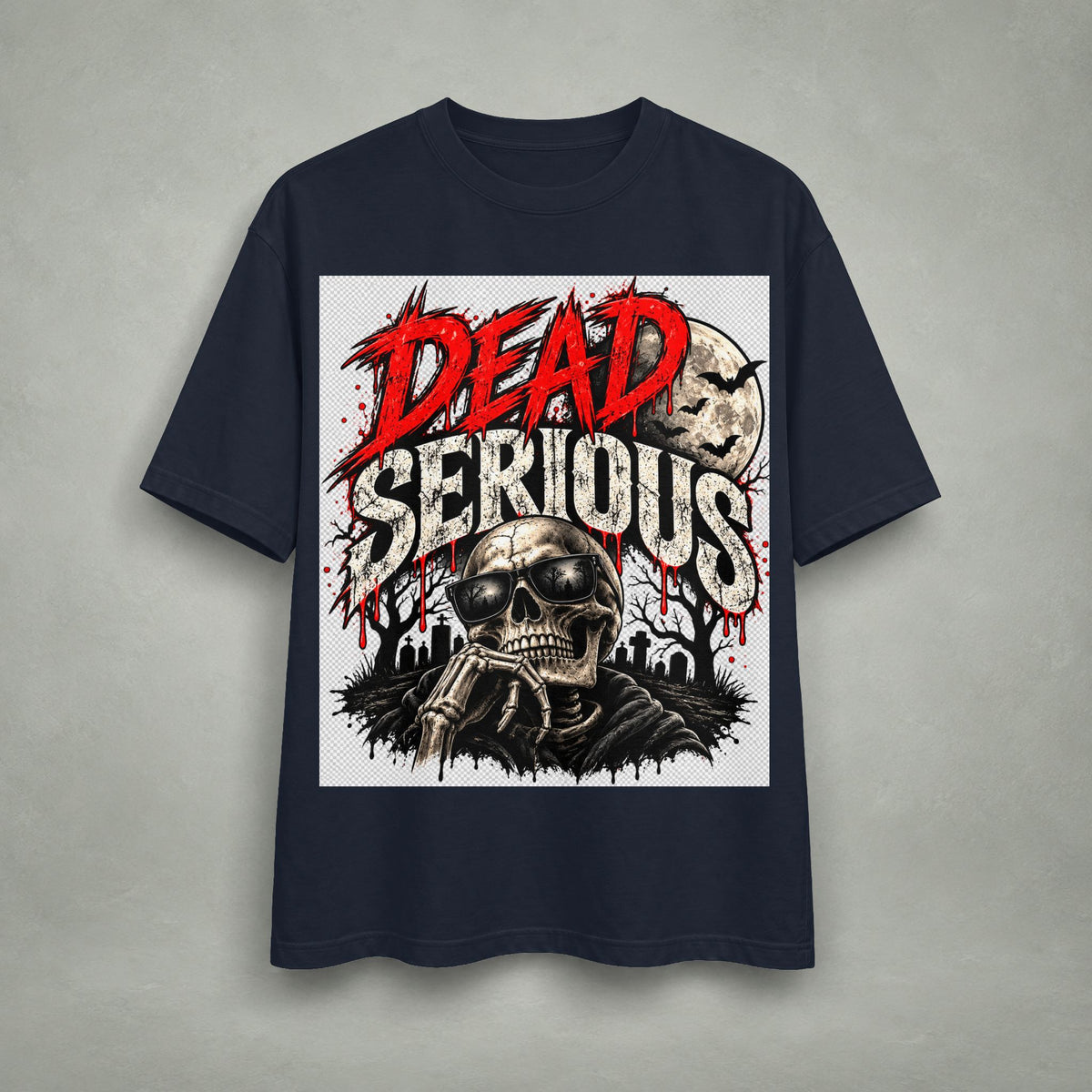 Dead Serious Skull T-Shirt — Gothic Horror Graphic Tee