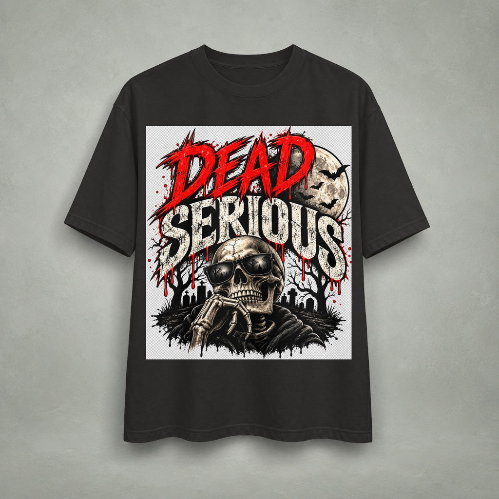 Dead Serious Skull T-Shirt — Gothic Horror Graphic Tee