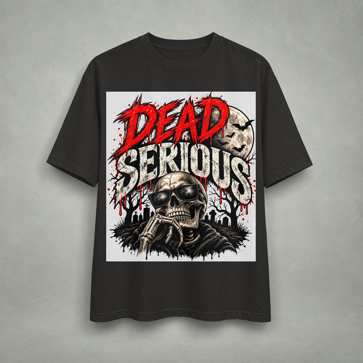 Dead Serious Skull T-Shirt — Gothic Horror Graphic Tee