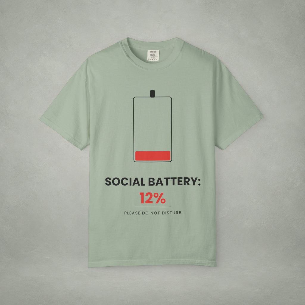Social Battery 12% T-Shirt — Low Energy Graphic Tee