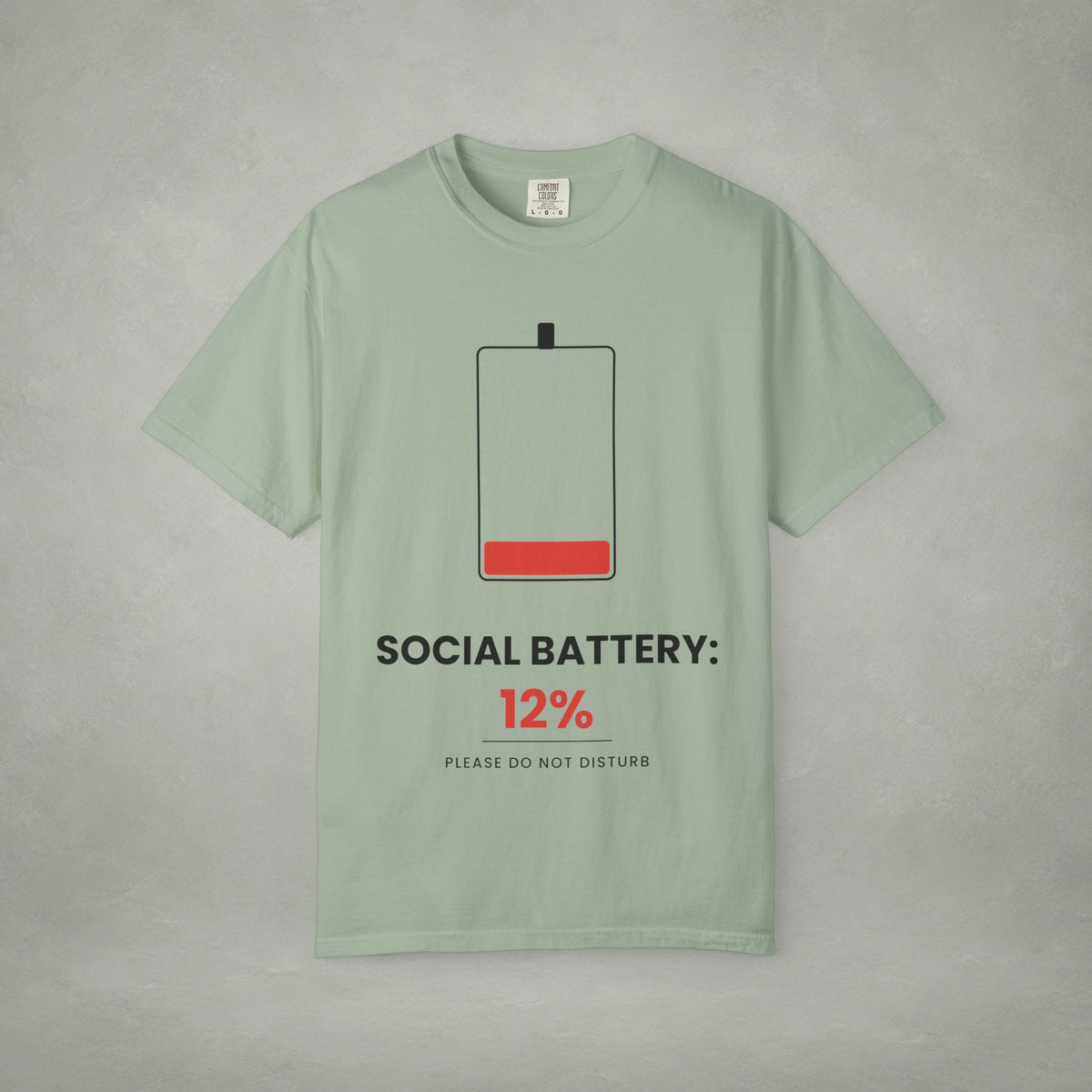 Social Battery 12% T-Shirt — Low Energy Graphic Tee