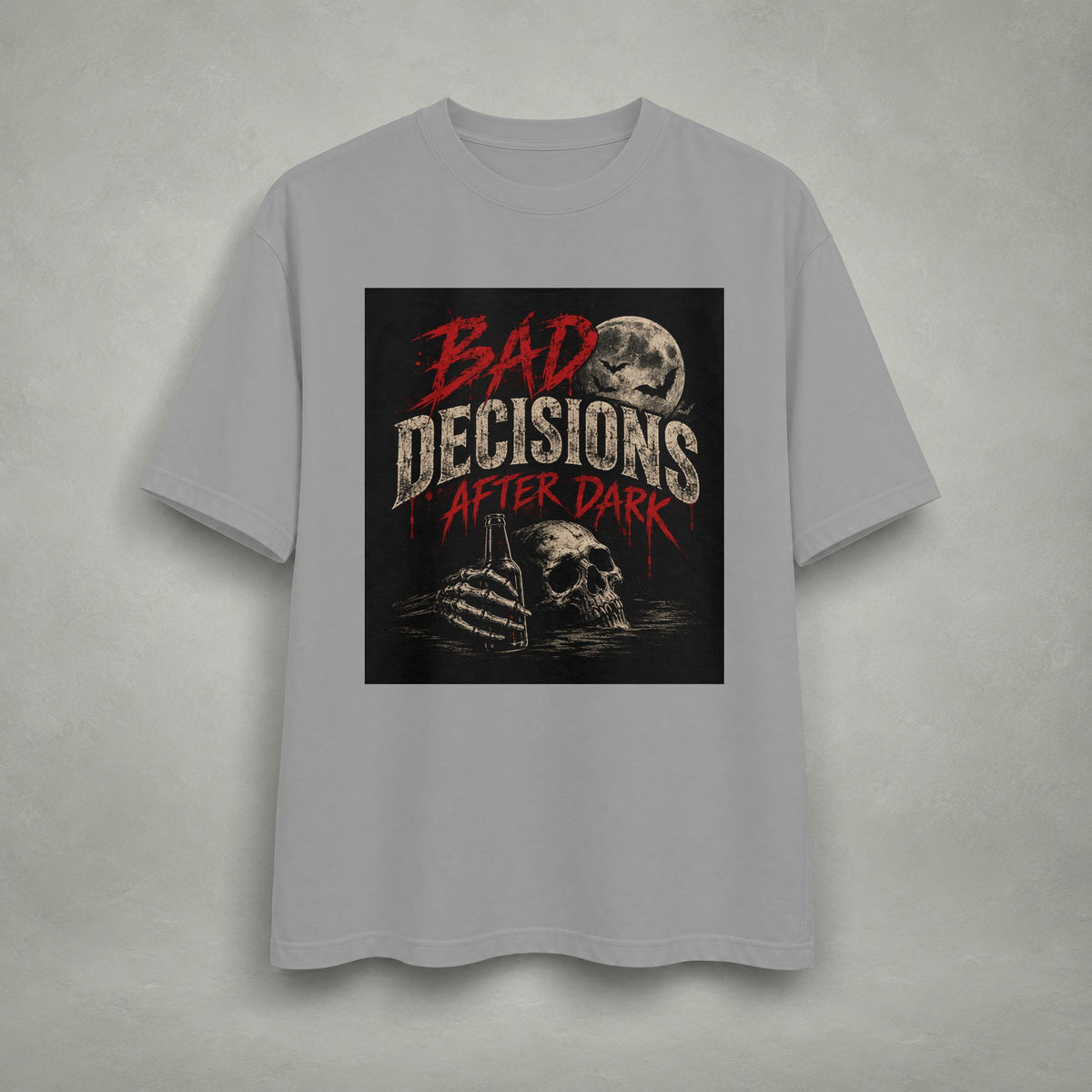 Bad Decisions After Dark T-shirt | Skull Moon Graphic Tee